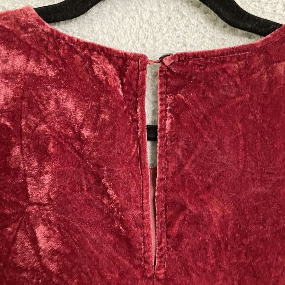J. Crew Sleeveless Deep Red Velvet Peplum Top Sleeveless Tank Size 14 Christmas - Picture 6 of 9